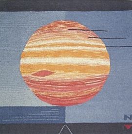 a rug with an image of the planet on it