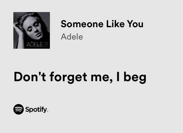 someone like you adelle don't forget me, i beg spotify and spotify