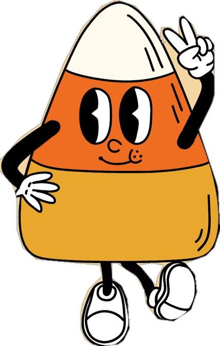 an orange and white cartoon character giving the peace sign