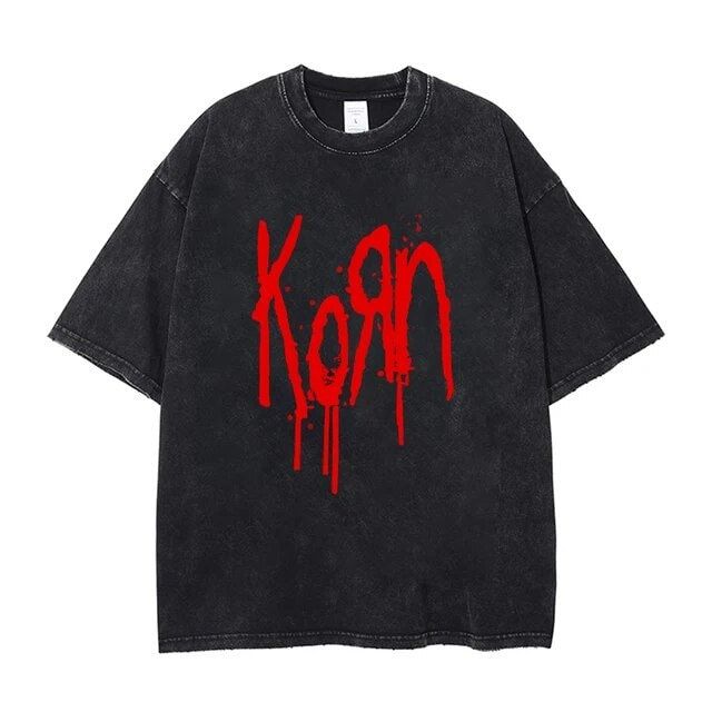 Korn tee classic fit made from pure cotton designed to rest comfortably around your shoulders , Korn fan and enthusiast must buy . Oversized Cotton Grunge T-shirt, Red Cotton Grunge T-shirt, Oversized Grunge Cotton T-shirt, Summer Cotton Shirt With Logo Print, Oversized Cotton T-shirt In Grunge Style, Band Merch Cotton Tops With Logo Print, Cotton Short Sleeve Grunge Tops, Grunge Cotton Crew Neck T-shirt, Cotton Band Merch Tops With Letter Print