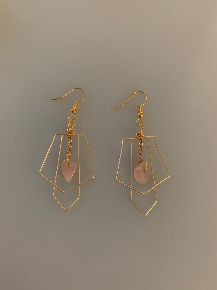 These Art Deco earrings feature a one of the gemstone options above hanging in the middle. Art Deco Drop Earrings With Ear Wire, Art Deco Gemstone Earrings For Gift, Elegant Dangle Clip-on Earrings With Ear Wire, Brass Drop Crystal Earrings With Ear Wire, Gold Wire-wrapped Crystal Earrings, Gem Earrings, Art Deco Earrings, How To Look Pretty, Favorite Jewelry