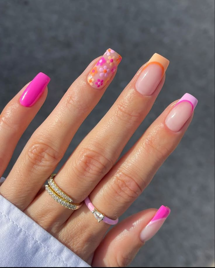 Spring Acrylic Nails, Simple Gel Nails, Cute Nail Ideas, Summery Nails, Cute Gel Nails, Her Nails, Summer Acrylic Nails, Short Acrylic Nails Designs, Short Acrylic