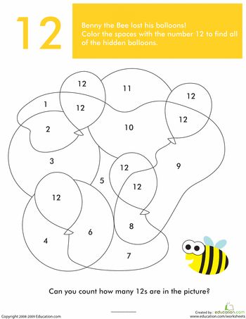 the printable activity for children to learn how to count numbers and color them in