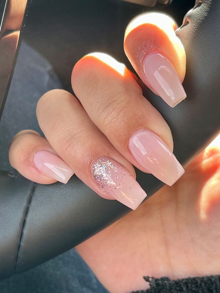 Neutral Pink Nails With Design, Pearl Pink Nails With Design, Nail Art Designs Dusty Pink, Graduation Dress Nude, Nails To Go With Light Pink Dress, Nails For Farewell, Light Nude Pink Nails, Pink Dress Nail Ideas, Bubble Bath Nail Designs