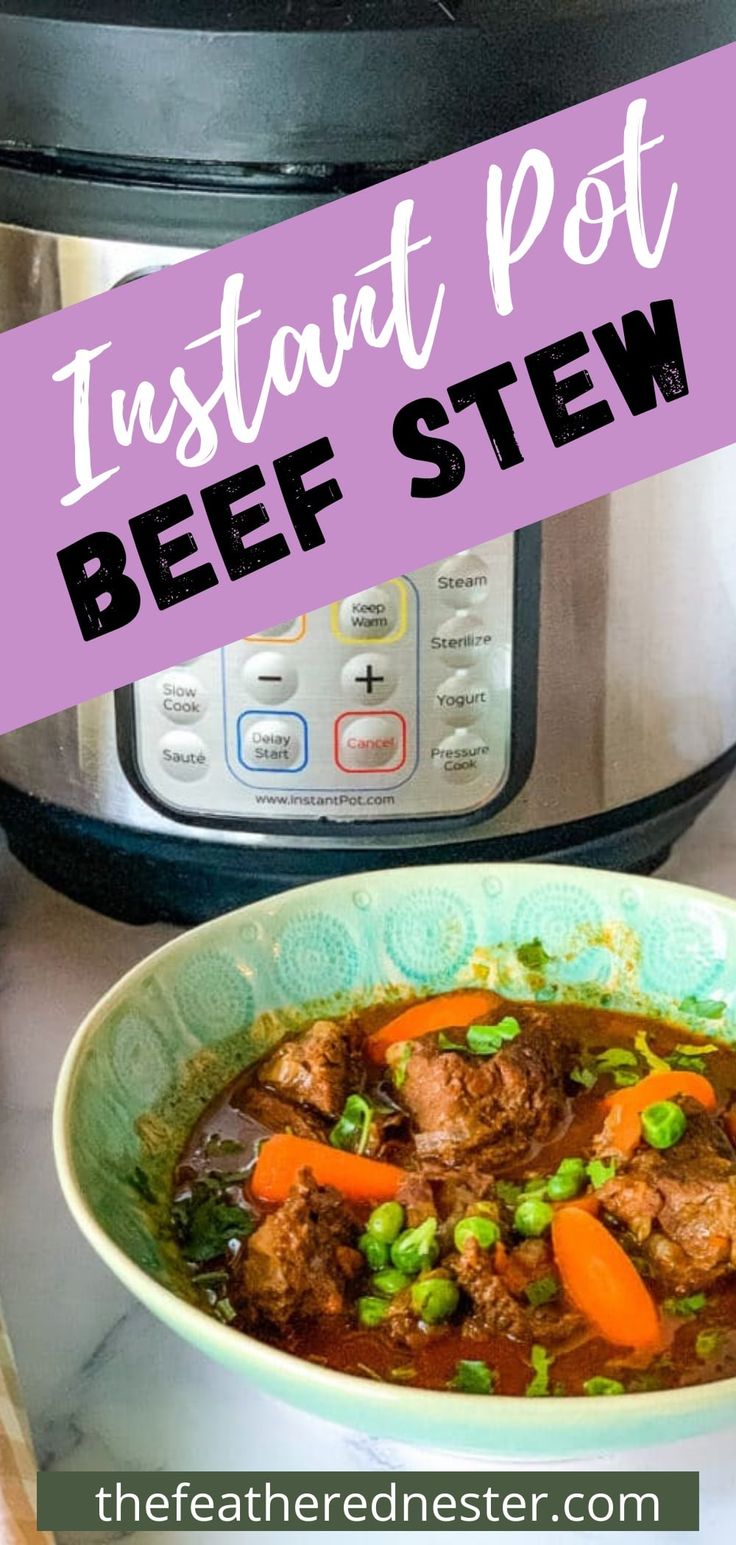 the instant pot beef stew is ready to be eaten