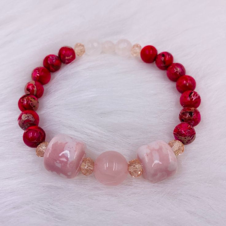 8MM Pink Jasper 8MM-12MM Light Rose Quartz 6MM Pink Crystal Beads Spiritual Beaded Bracelets For Valentine's Day, Pink Round Beads Jewelry For Mother's Day, Pink Round Beads Jewelry For Valentine's Day, Pink Beaded Stretch Bracelet For Healing, Pink Bracelets With 8mm Beads For Mother's Day, Pink Bracelet With 8mm Beads For Mother's Day, Pink Spiritual Bracelets For Valentine's Day, Pink Bohemian Bracelets For Valentine's Day, Bohemian Pink Bracelets For Valentine's Day