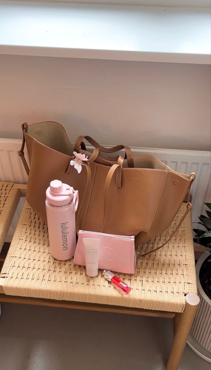 Polene Bag Aesthetic, Polene Bag Cyme, Lululemon Bottle, Polene Bag Outfit, Polene Paris Bag, Dior Lip Maximizer, Polene Bag, Dior Pouch, Lip Maximizer