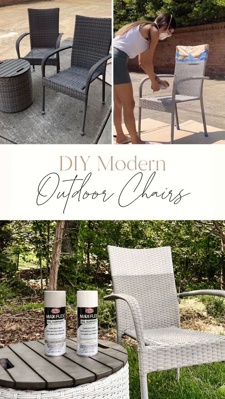 the diy modern outdoor chair is painted white