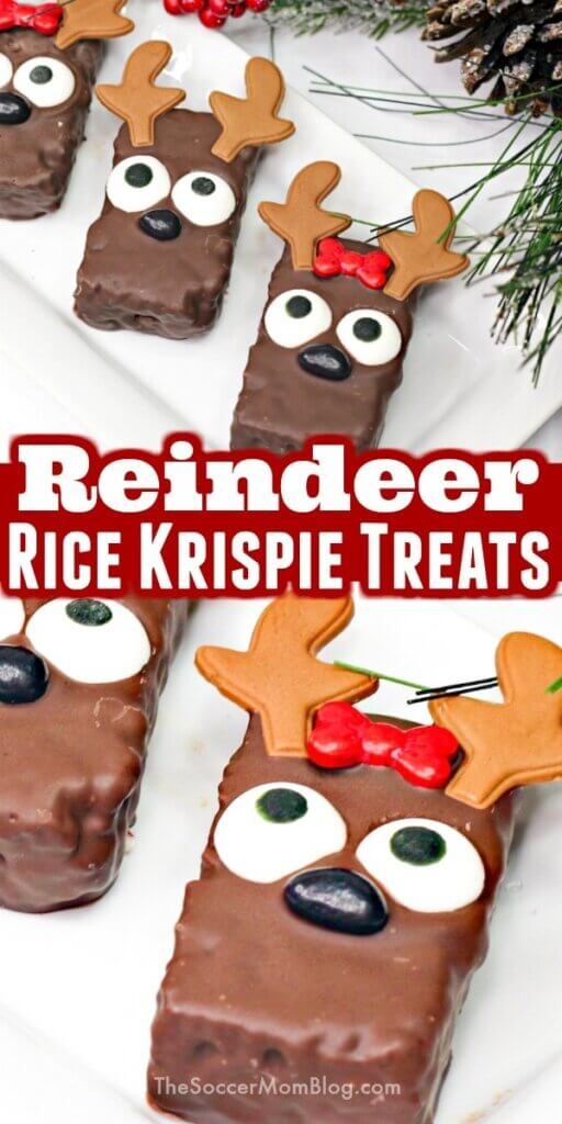 reindeer rice krispie treats are ready to be eaten