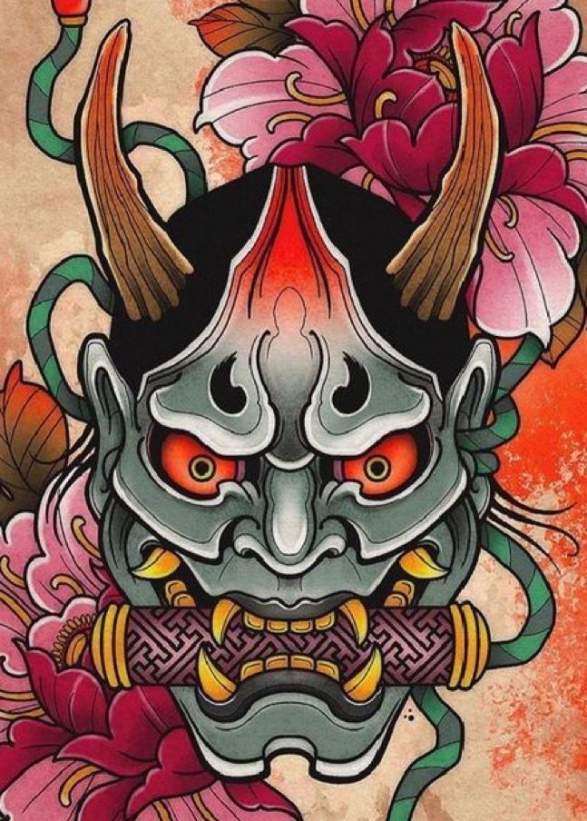 Hannya Mask, Japan Tattoo Design, Oni Mask, Mask Tattoo, Japan Tattoo, Japanese Tattoos, Japanese Tattoo Art, Japanese Tattoo, Traditional Japanese