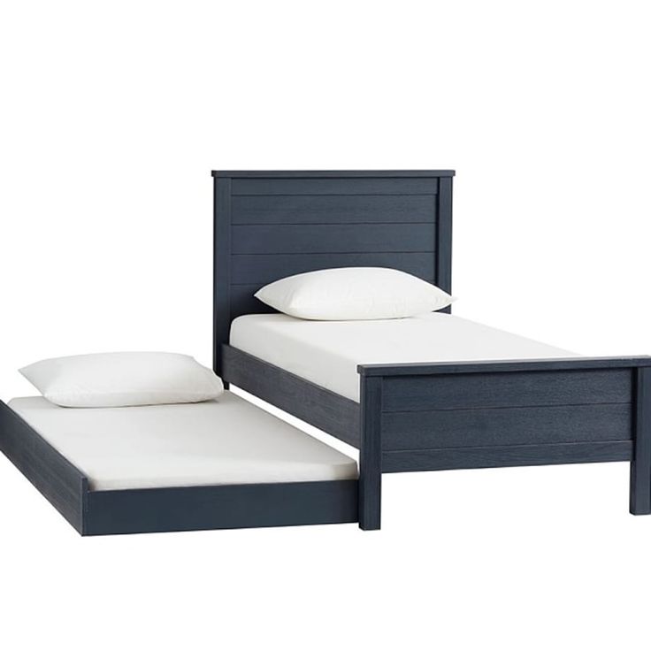 Whether it's used with a mattress for guests or without one for extra storage, this trundle is a smart solution for your space. Designed to pair with the classic Craftsman-style Charlie Bed (sold separately), it's as becoming as it is efficient. HOW IT IS CONSTRUCTED Expertly crafted of MDF and wood veneers. Finish is applied by hand in multi-step process, providing durability, depth of color and richness to each piece. Finishes available in Weathered Navy, Smoked Gray or Seadrift. GREENGUARD Go Flip Mattress, Trundle Mattress, Old Mattress, Smart Solutions, Mattress Pad, Craftsman Style, Indoor Air, Extra Storage, Pottery Barn Kids