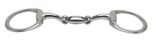 a pair of metal handcuffs on a white background