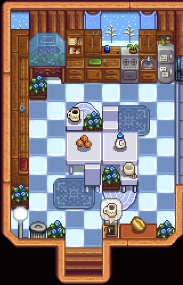 an overhead view of a kitchen and dining room in the nintendo game mario kart