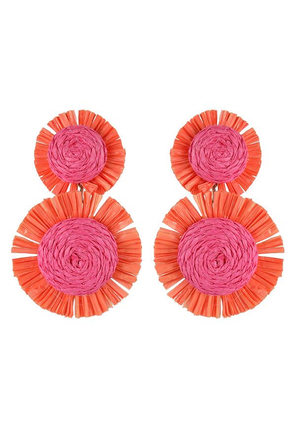 Resort style handwoven floral earrings are perfect for adding a pop of color to any outfit, perfect for everyday wear throughout the day, surprise your friends and family with these unique earrings. Handmade Beaded Earrings For Vacation, Bohemian Flower Earrings For Summer, Handmade Chic Flower Earrings, Trendy Beaded Earrings For The Beach, Trendy Orange Beaded Earrings For Summer, Summer Vacation Jewelry With Flower Shape, Chic Summer Beaded Earrings, Bohemian Summer Jewelry In Flower Shape, Handmade Flower Drop Earrings For Summer