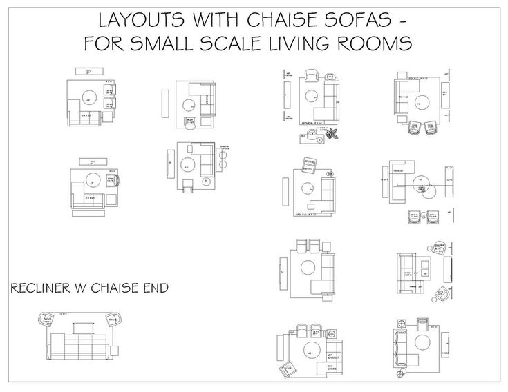 layouts with chase sofas for small scale living rooms