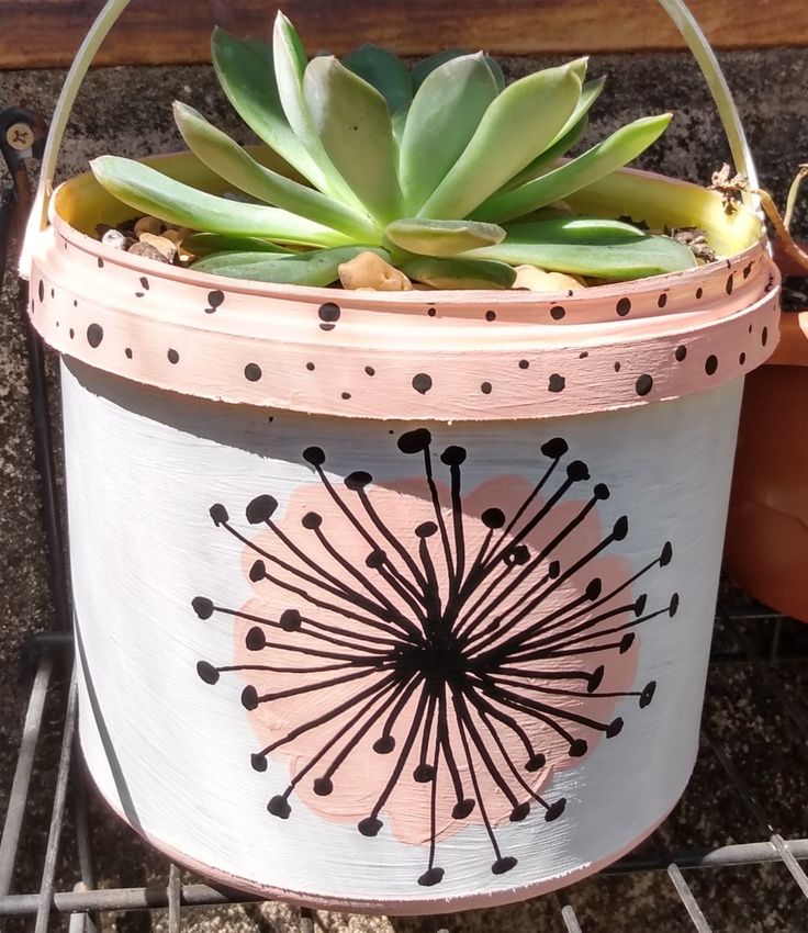 a potted plant sitting on top of a metal rack