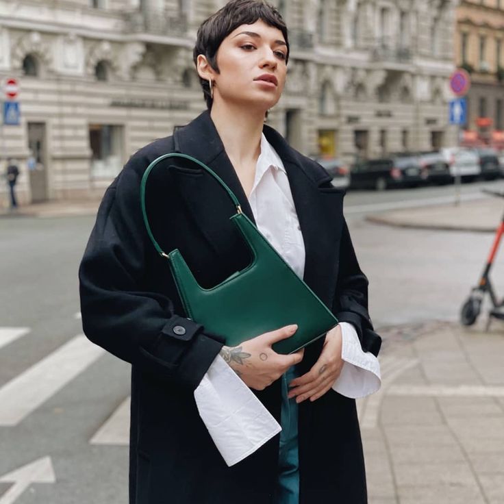 Make An Elegant And Confident Statement With Our Jiyo Emerald Bag. Perfect For Casual And Formal Purposes. Wear Over-The-Shoulder Or Hold In Hand. Design Minimal, Confident Design. Small Size, Perfect For Light Use, Comfortable To Wear. The Patent-Alike Material Is Magical, Which Varies In Lighting & Settings... Depth Of Shade Can Vary. Material Vegan Leather - 100% Polyurethane (Pu) Material. Comes With A Zipped Pouch Bag - Both Handbag And Pouch Bag Are Lined With Rich, Soft Black Polyester. I Top Handle Baguette Bag For Errands, Fall Shoulder Bag For Errands, Green Rectangular Baguette Bag For Shopping, Green Crossbody Baguette Bag For Shopping, Modern Satchel Shoulder Bag For Errands, Chic Large Capacity Baguette Bag For Errands, Rectangular Shoulder Bag For Fall Errands, Satchel Box Bag With Single Shoulder Strap For Shopping, Fall Top Handle Shoulder Bag For Errands