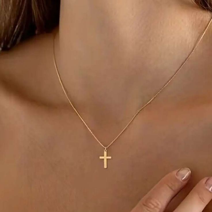 Brand New And Gorgeous 18k Gold Plated Circumference:15.7 Inch, Diameter:5 Inch, Length:0.8 Inch, Width:0.8 Inch, Height:0.8 Inch Solid Gold Cross Necklace, Gold Plated Cross Necklace As A Gift, Gold Cross Necklace For Women, Cross Necklace For Women, Chainmail Necklace, Zodiac Pendant Necklace, Beaded Collar Necklace, Crystal Bead Necklace, Statement Choker Necklace