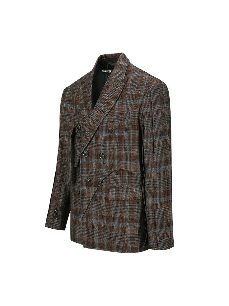 Composition : SHELL : WOOL 63%, ACETATE 16%, POLYESTER 11%, RAYON 5%, NYLON 5%LINING : POLYESTER 100%Country of Origin : KOREA Plaid Notch Lapel Business Outerwear, Semi-formal Plaid Outerwear With Welt Pockets, Wool Plaid Blazer With Hidden Button Closure, Plaid Semi-formal Outerwear With Hidden Button Closure, Semi-formal Plaid Outerwear With Hidden Button Closure, Plaid Outerwear With Hidden Button Closure For Semi-formal Occasions, Plaid Outerwear With Hidden Button Closure For Semi-formal Events, Plaid Outerwear With Welt Pockets For Business, Plaid Tweed Jacket With Hidden Buttons For Business