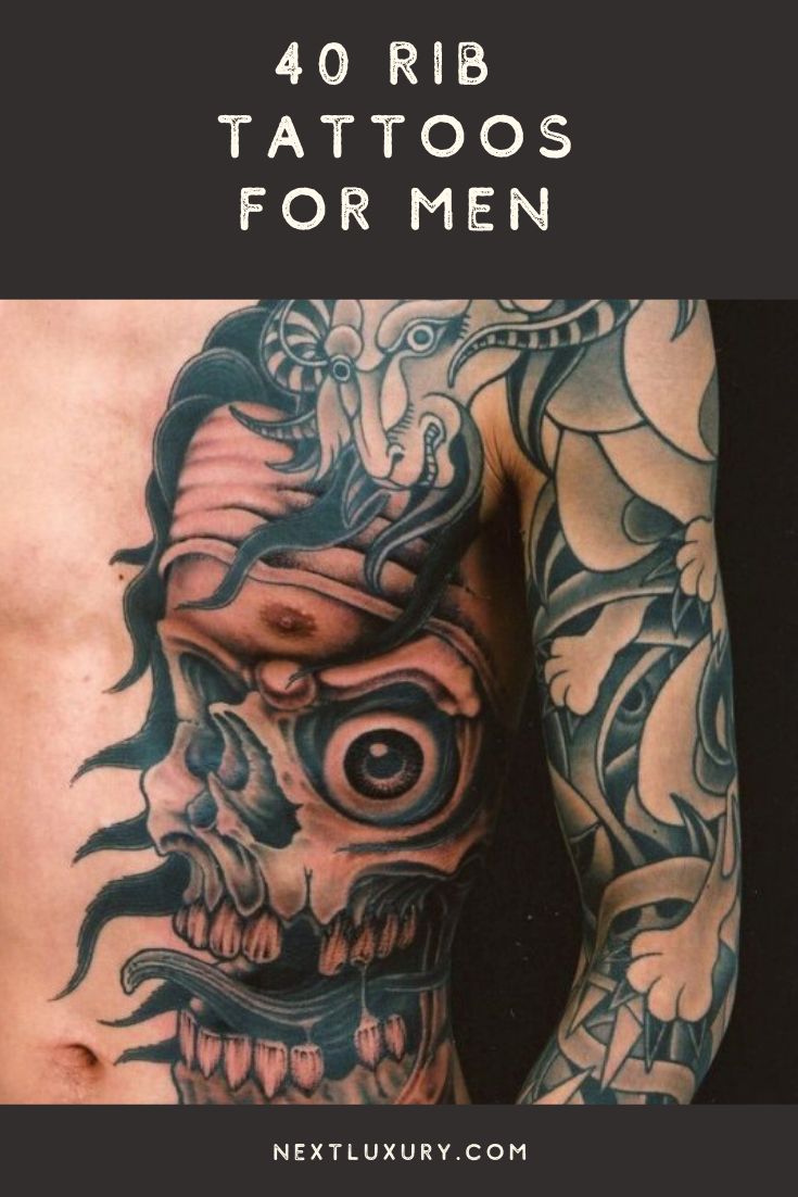 a man with tattoos on his chest and arms is shown in the middle of this photo