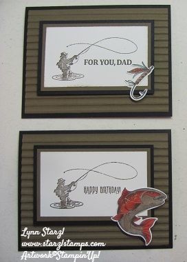 two cards with fishing sayings on them