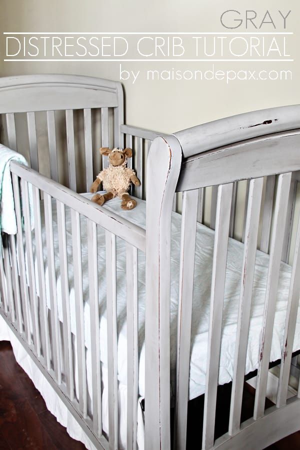 Crib Makeover, Gray Crib, Pottery Barn Style, Grey Crib, Baby Nursery Diy, Country Chic Paint, Baby Diy, Crib Mattress, Nursery Inspiration