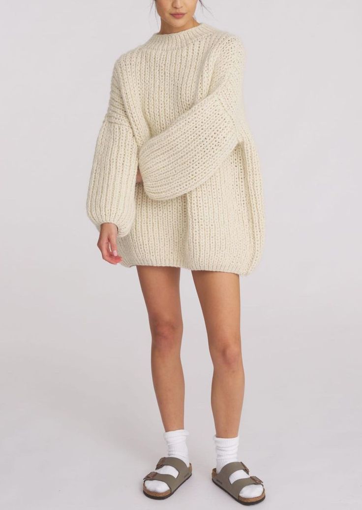 Fisherman Sweater - Off White - house of lolo Off White House, Sweater Runway, Oversized White Sweater, Baddie Vibes, Fisherman Sweater, Vest White, Velvet Jacket, White Sweater, Cashmere Sweaters