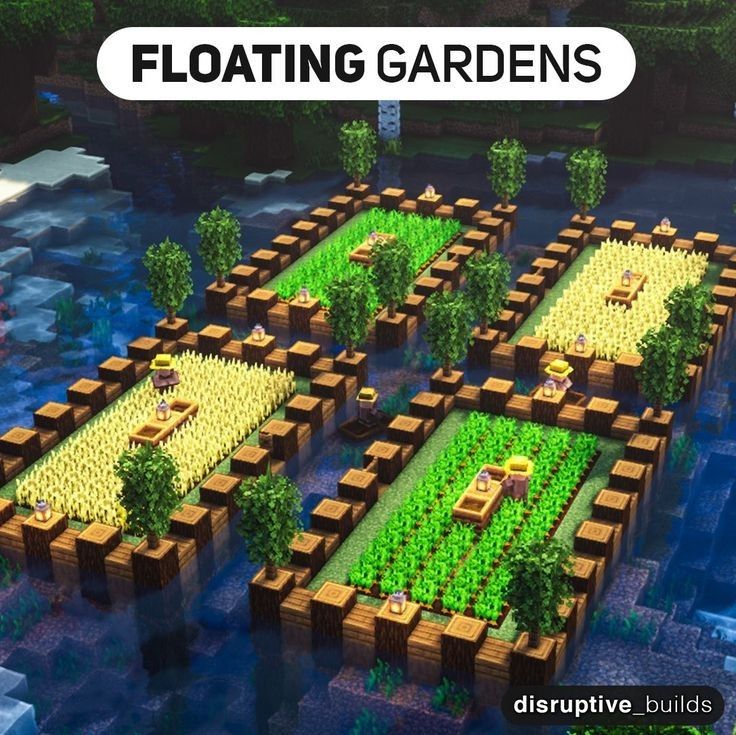 an image of floating gardens in minecraft