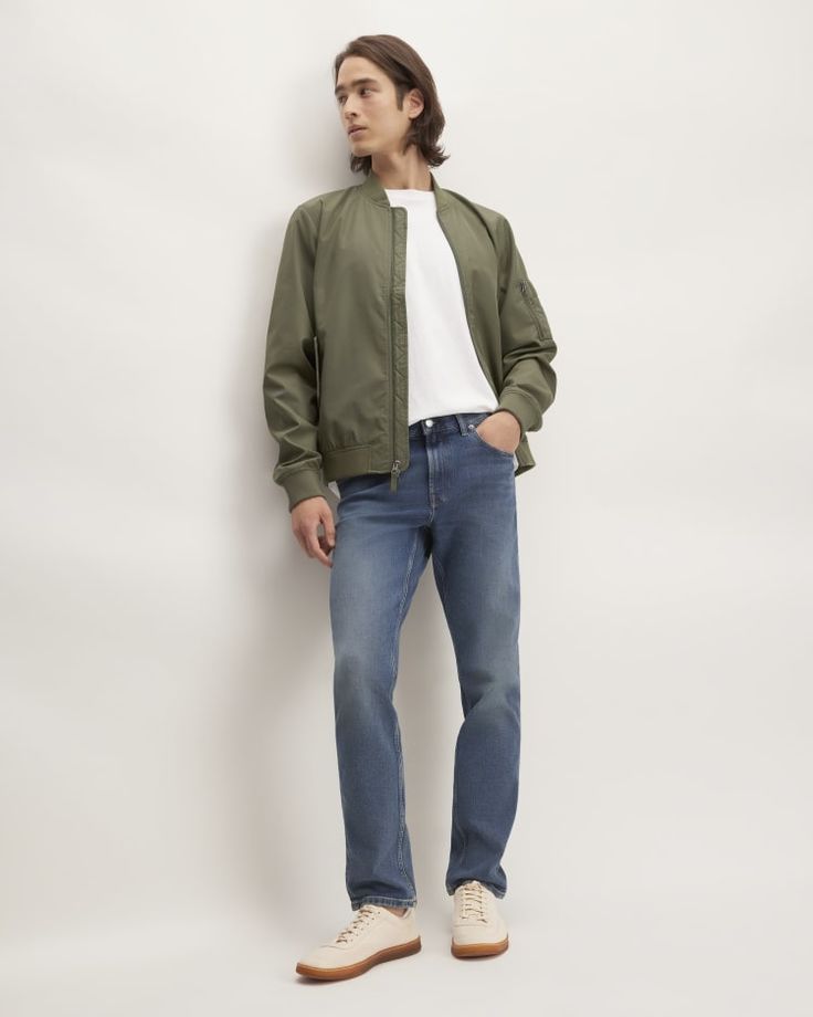 The Bomber Jacket | Uniform Kalamata – Everlane Men's Uniform, Flight Jacket, Jacket Style, Magnetic Closure, The Collection, Flight, Bomber Jacket, Zipper, Sweatshirts