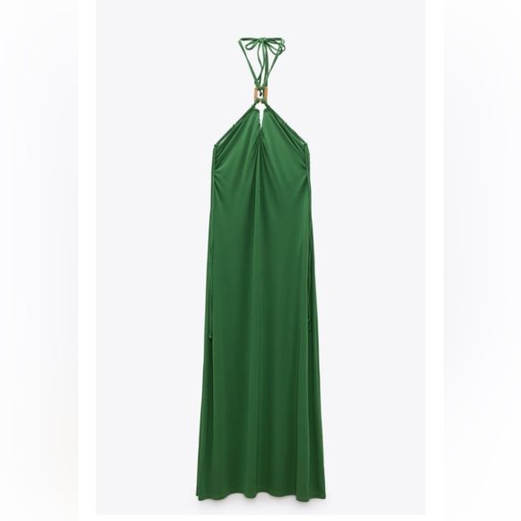 Shop jackiedodge's closet or find the perfect look from millions of stylists. Fast shipping and buyer protection. ZARA flowy tied dress brand new with tags Green REF 4886/030 Elegant Green Dress With Tie Back, Elegant Halter Neck Dress By Zara, Zara Summer Evening Dresses, Elegant Green Maxi Dress For The Beach, Zara Maxi Dress For Evening, Green Halter Dress With Tie Back For Evening, Zara Evening Maxi Dress, Zara Midi Dress For Summer Evenings, Green Maxi Dress For Summer Evening