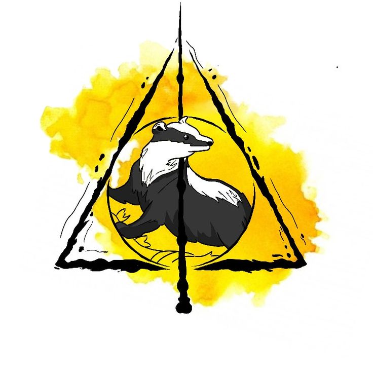 an eagle sitting on top of a triangle in front of yellow and black watercolor