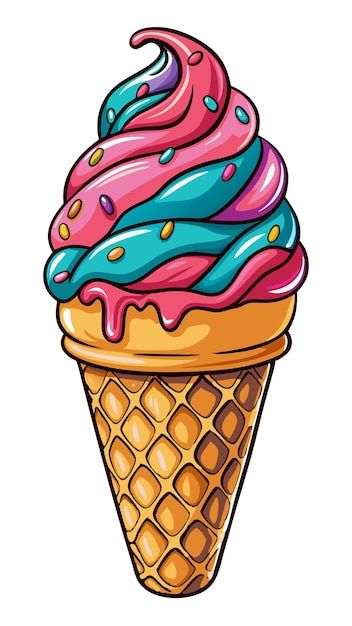 an ice cream cone with sprinkles on top