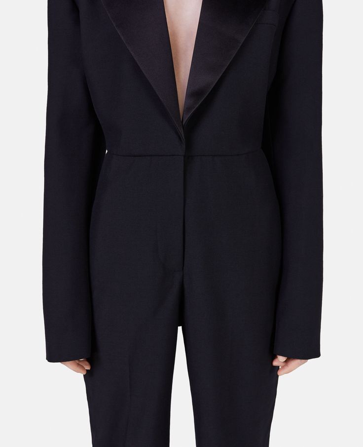 Savile Row Tailoring, Tuxedo Jumpsuit, S Wave, Black Tuxedo, Savile Row, Midnight Black, Black Jumpsuit, Winter Collection, Stella Mccartney