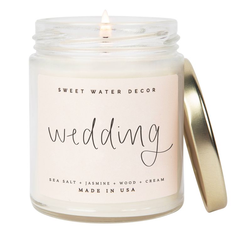 Sweet Water Decor - Wedding 9 oz Soy Candle - Home Decor & Wedding Gifts Candle Factory, Water Decor, Multiple Candles, Cream Candles, Sweet Water, Wedding Candle, Clear Jars, Clear Glass Jars, Glass Jars With Lids