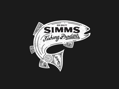 the logo for simps fishing products, which has been designed by person and features an image of a fish