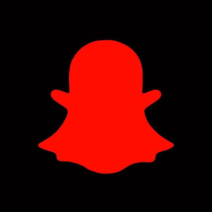 a red snap icon on a black background with the shape of a person's head