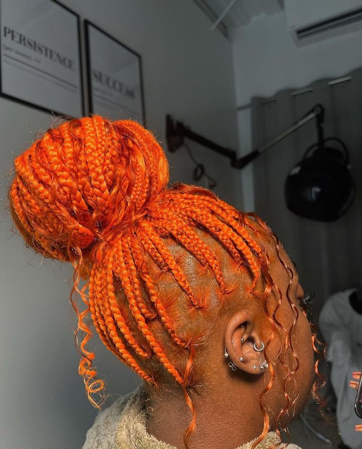 Orange Braids, Scalp Braids, Hair Color Orange, Short Box Braids Hairstyles, Braided Hairstyles For Black Women Cornrows, Quick Natural Hair Styles, Ginger Hair Color, Cute Braided Hairstyles, Braids Hairstyles Pictures