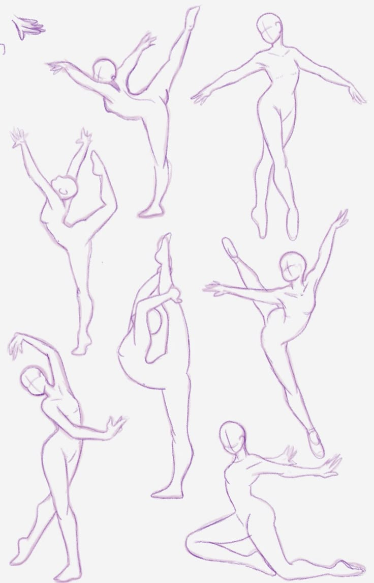 a drawing of people doing different poses