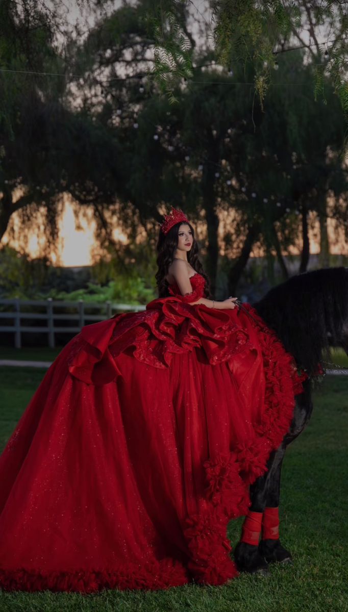 Red Quince Dress, Quince Photoshoot Ideas, Red Quinceanera Ideas, Quinceanera Dresses Mexican, Quince Pictures, Mexican Quinceanera Dresses, Quinceanera Dresses Gold, Quinceanera Themes Dresses, Charro Quinceanera Dresses