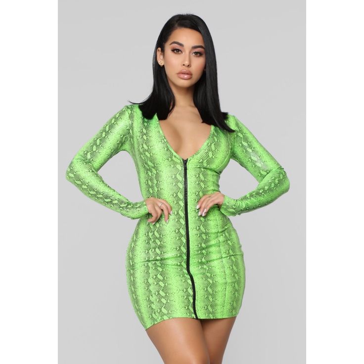 Fashionnova Snake Print Dress In The Color Lime. Green Bodycon Dress For Club, Green Bodycon Club Dresses, Flirty Green Dress For Fall, Trendy Green Mini Dress, Green Flirty Mini Dress For Fall, Flirty Green Mini Dress For Fall, Fitted Spring Club Dress, Green Bodycon Flirty Dress, Green Long Sleeve Mini Dress For Club