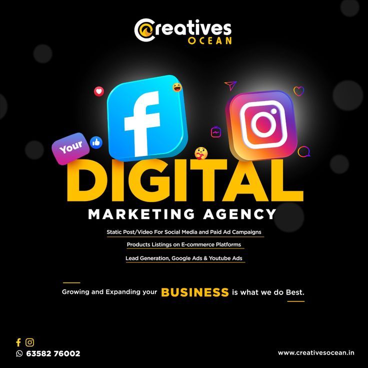 an advertisement for the digital marketing agency that uses social media to promote and sell products