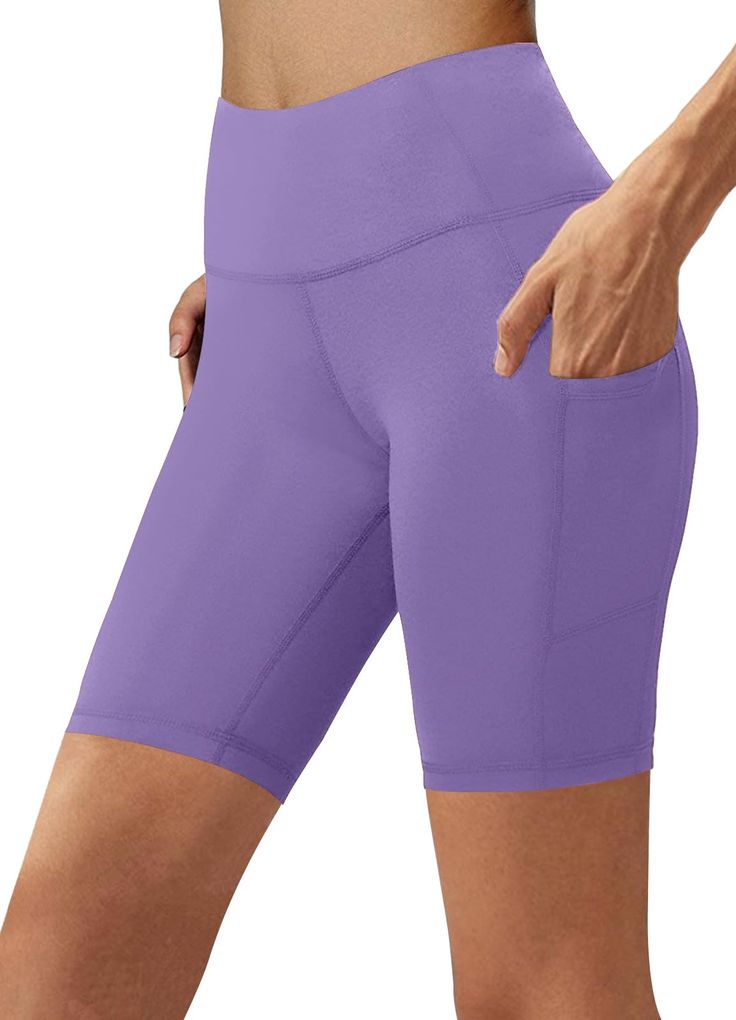 PRICES MAY VARY. Purple Biker Shorts with Secure Pocket - With 2 pockets on each leg.Our Aoliks Workout Shorts can hold your phone, keys or other essentials so you can focus on your activity. In addition, a gusset crotch supports free movement and interlock seams minimize rubbing and chafing.You can move easily, bend, squat, stretch or do any pose you want when you do exercise. Ultimate Comfort- These purple yoga shorts act and feel like a second skin because it is made of buttery smooth brushed Purple Biker Shorts, Purple Yoga, Free Movement, Running Workout, Do Exercise, Yoga Shorts, Biker Shorts, Shorts With Pockets, Second Skin