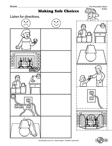 the worksheet for making safe choices is shown in this graphic file, which includes instructions