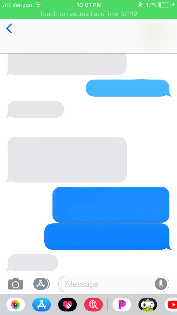 an iphone screen with two messages on it, one is empty and the other has no text