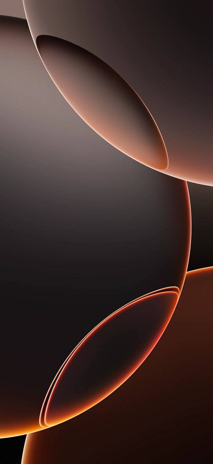 an abstract background with curved lines and curves in orange, brown and black colors on the left side of the screen