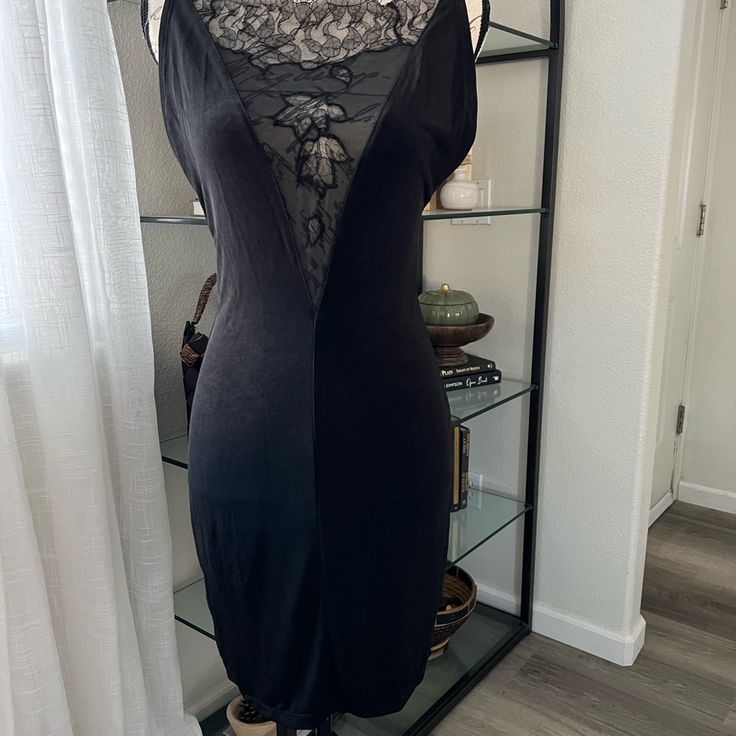 Nwt. Slip Dress. For Night Or Use As A Sexy Night Out Dress. Size Medium. Lace V-Front. Semi Sheer. Strappy Open Back. P1 Sheer Fitted Dress For Loungewear, Sheer Nightgown For Party, Sleeveless Nightgown For Night Out, Elegant Black Nightgown For Summer, Fitted Black Dress For Loungewear, Black Lace Dress For Night, Sheer Lace Nightgown For Party, Fitted Sleeveless Evening Nightgown, Sheer Sleeveless Nightgown For Party