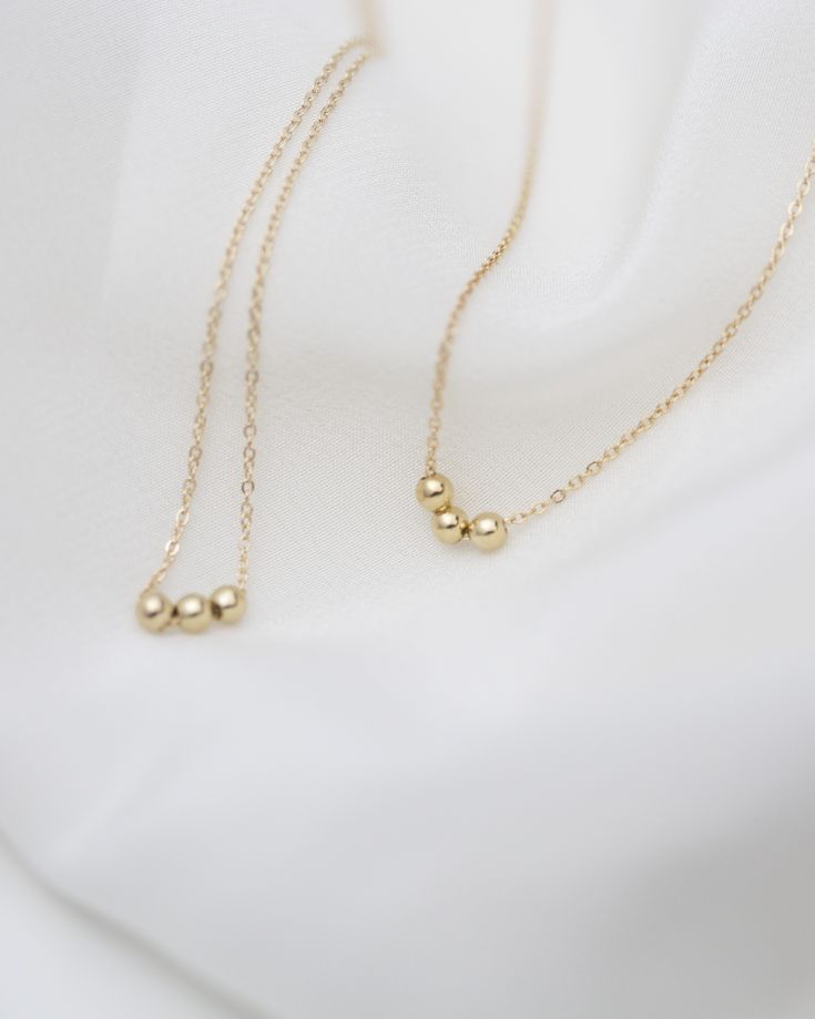 14k Bead necklaces Bff necklaces | minimalist jewelry Necklaces Minimalist, Bead Choker Necklace, Dot Necklace, Three Musketeers, Bday Gift, Bff Necklaces, Bead Choker, Bead Necklaces, Necklaces Gold