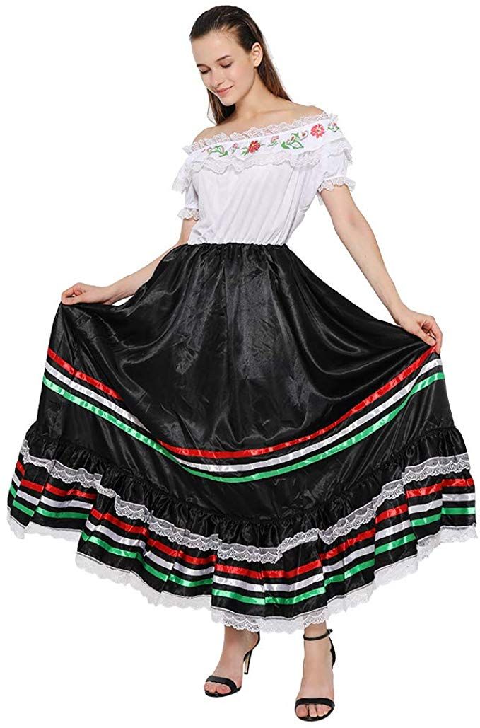 Amazon.com: FantastCostumes Women Traditional Mexican Dress Lace Flower Senorita Costume Festival Party Spanish Dress: Clothing Mexican Outfits For Women, Mariachi Dress, Mexican Style Dresses, Traditional Mexican Dress, Spanish Dress, Fiesta Dress, Womens Cosplay, Outfits For Mexico, Mexican Fashion