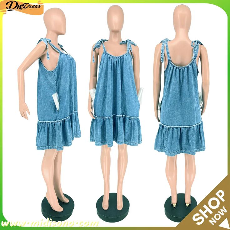 Plus Size Denim Sleeveless Strap Loose Mini Dress Sleeveless Denim Dress With Pockets, Chic Sleeveless Denim Mini Dress, Chic Sleeveless Denim Vest For Spring, Chic Sleeveless Denim Top With Pockets, Sleeveless Denim Top With Pockets, Chic Style, Sleeveless Cotton Denim Dress, Sleeveless Medium Wash Denim Dress, Casual Sleeveless Denim Blue Dress, Casual Sleeveless Medium Wash Denim Dress