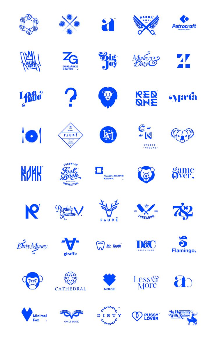 various logos are shown in blue and white